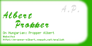 albert propper business card